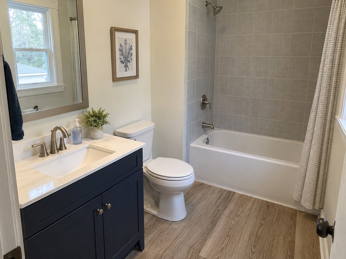Example of a finished bathroom remodeling project