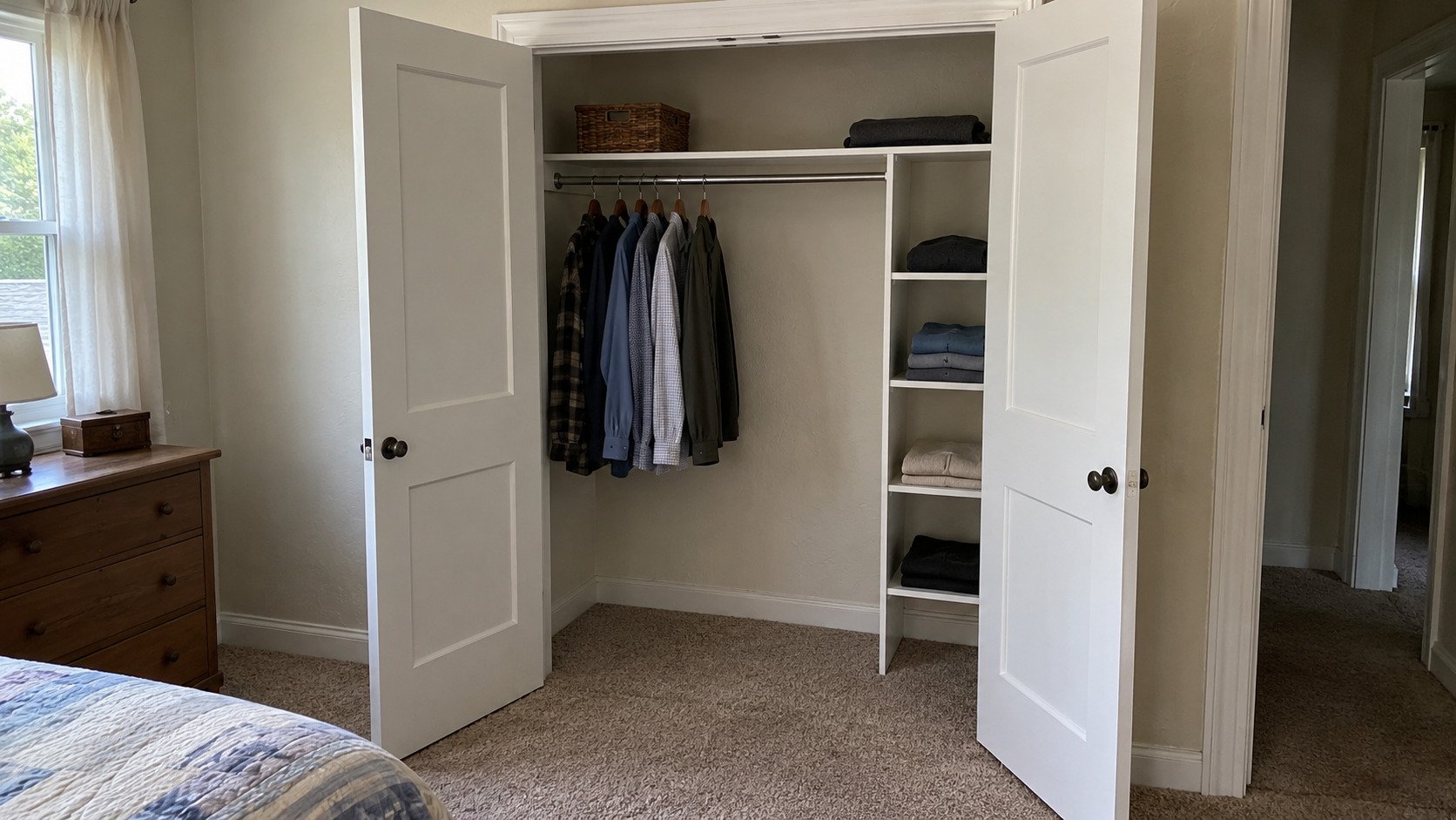 Example of a finished closet & shelving project