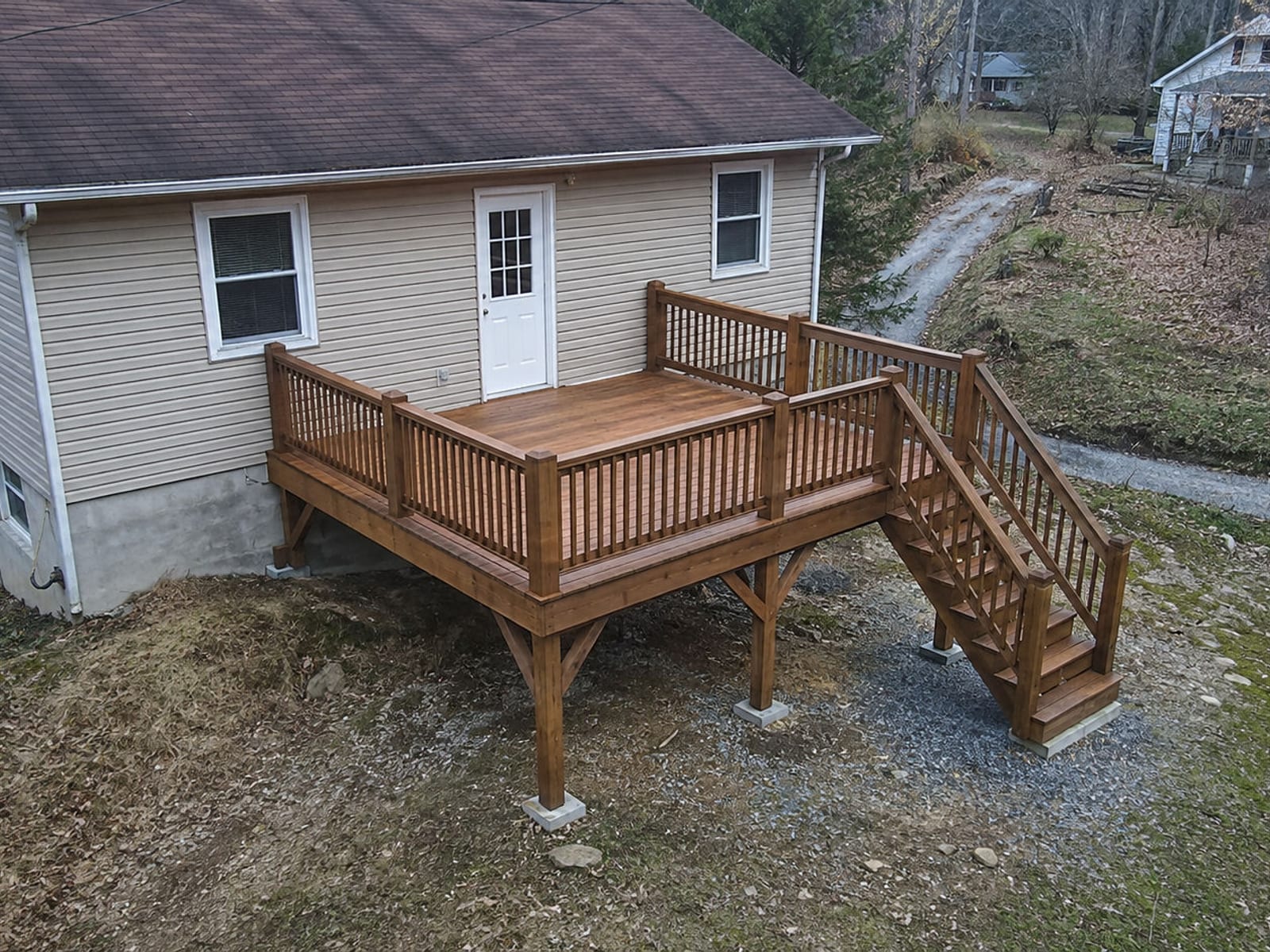 Completed deck job by Mackwood Construction near Williamson, WV