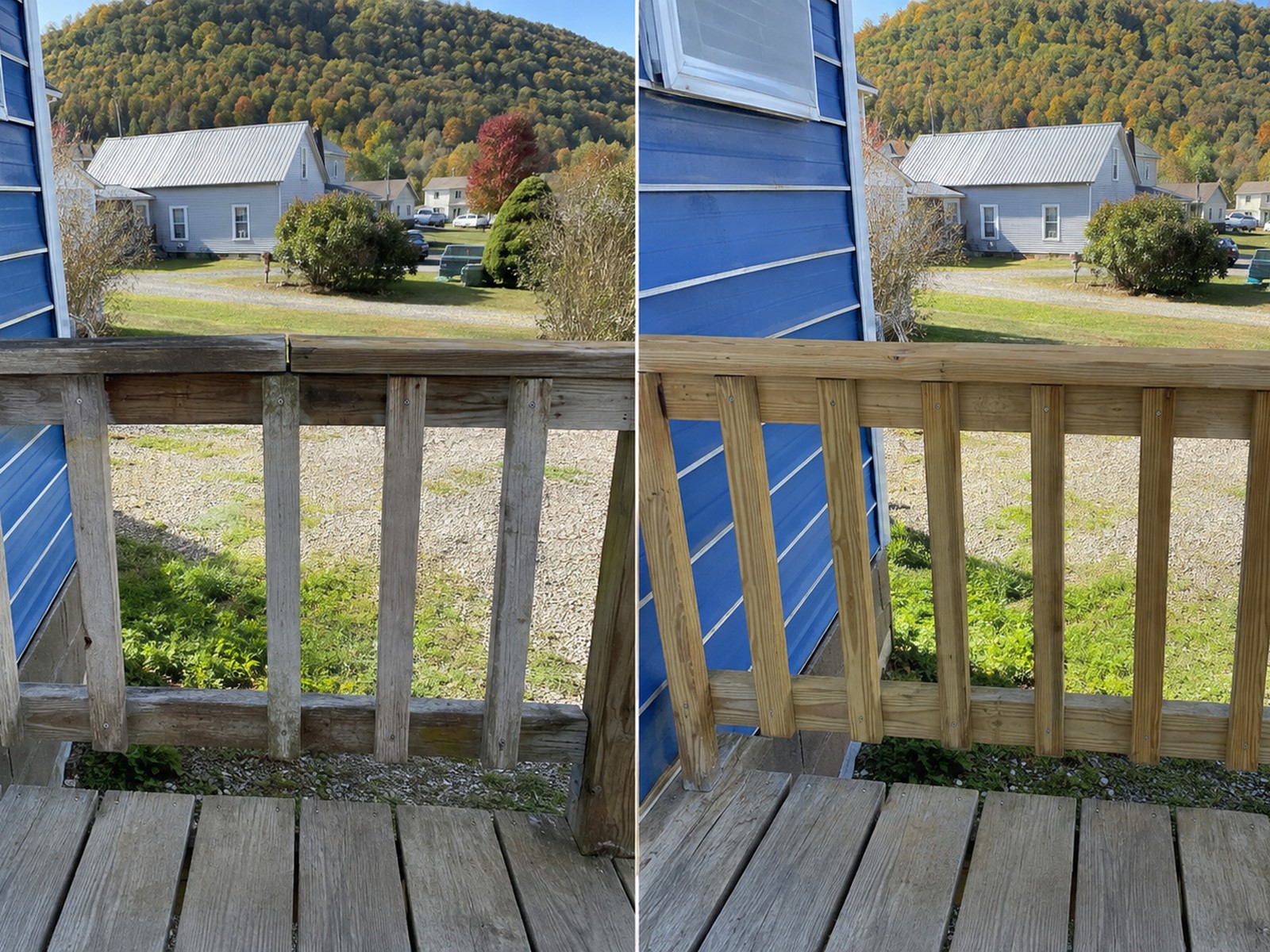 Completed porch repair job by Mackwood Construction near Williamson, WV