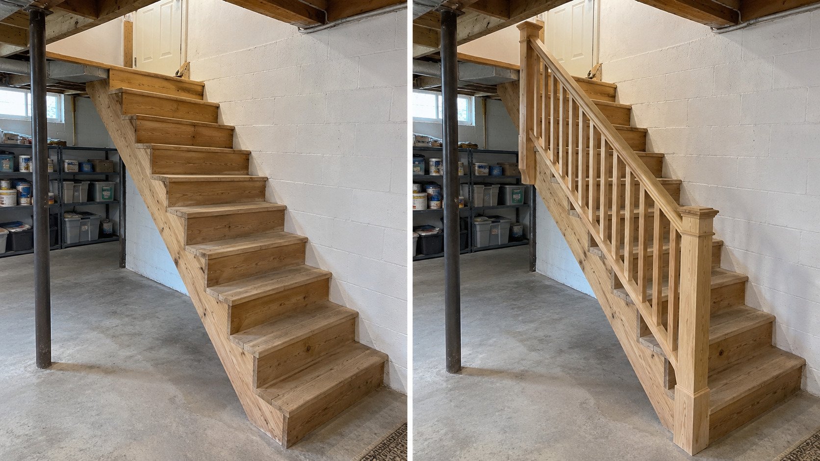Example of a finished stair & railing project
