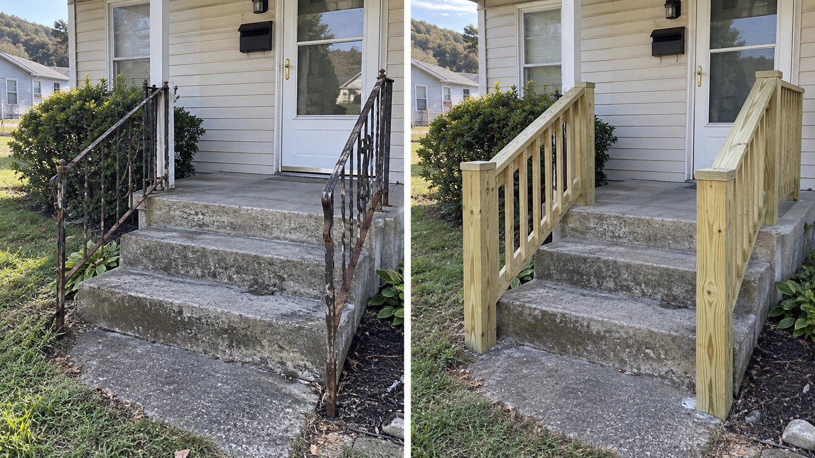 Example of a finished stair & railing project