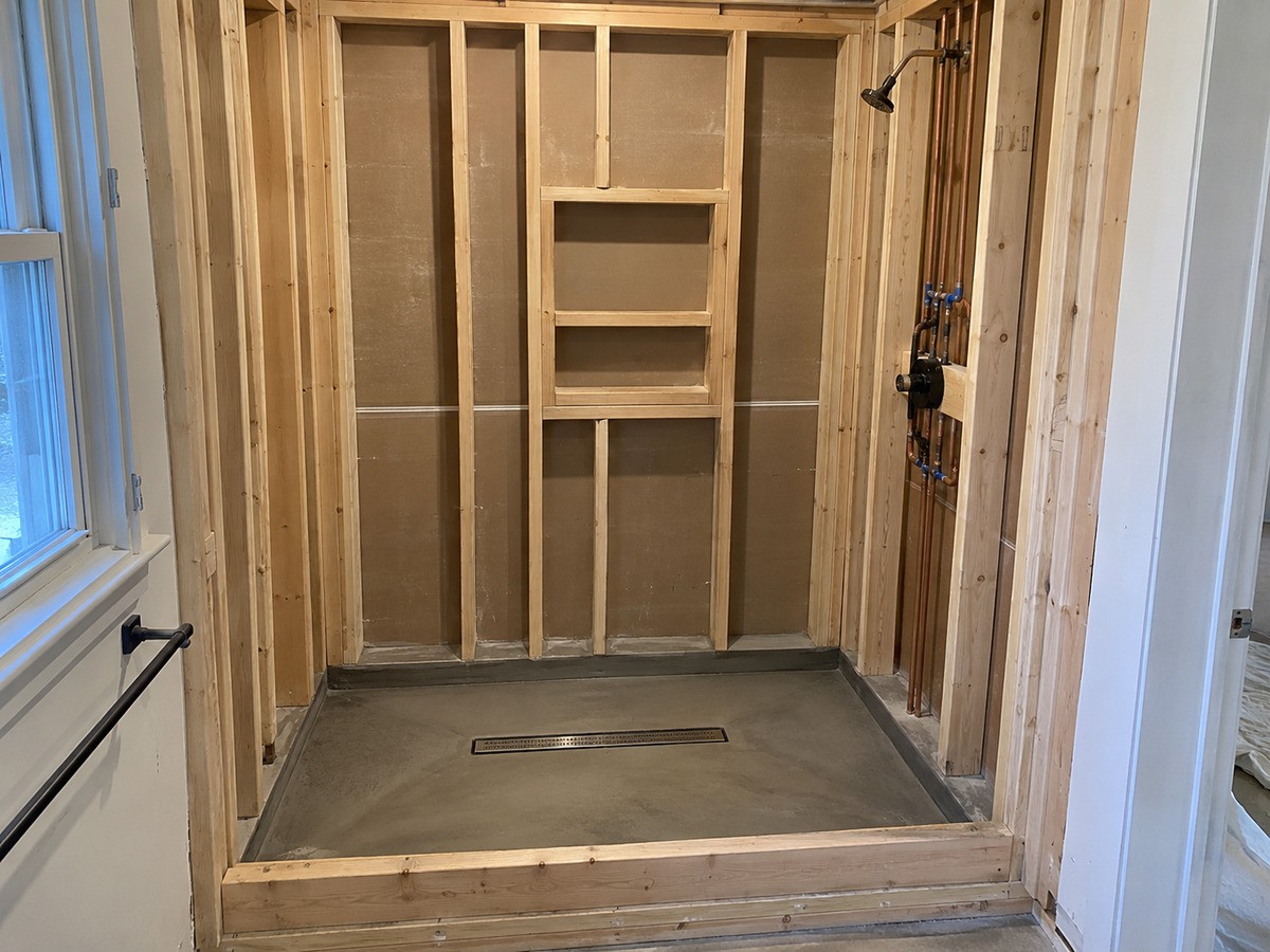Tub to shower conversions and walk in shower framing