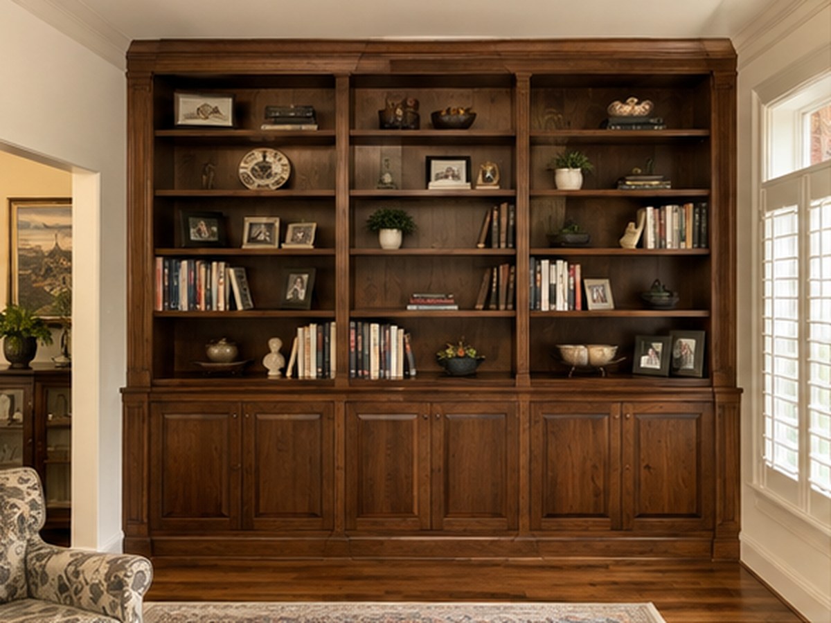 Bookshelves and display shelving, alcove or floor-to-ceiling