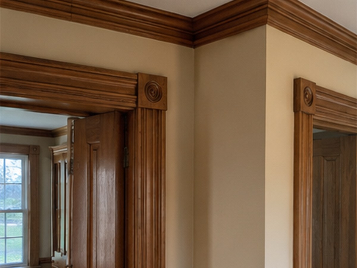 Trim and millwork matched to what's already in the house