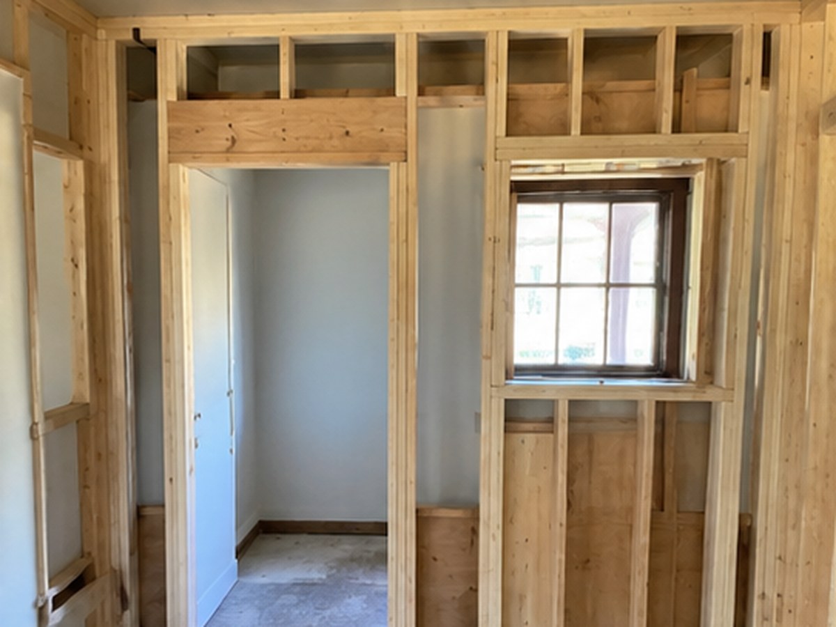 New door and window openings, including headers