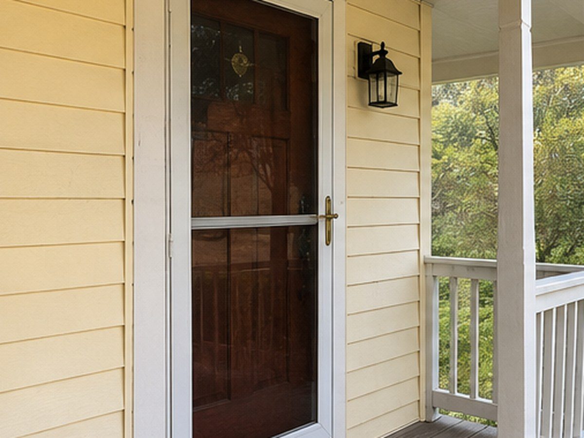 Storm doors over the entry door