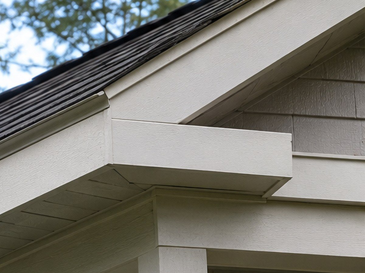 Fascia and rake trim along the roof edge